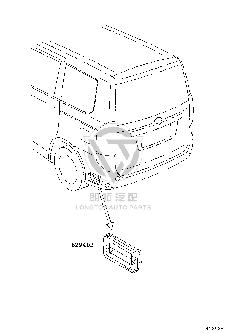 Rear Bumper Vent Left 62940-28010 for Toyota NOAH