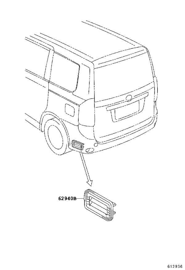 Rear Bumper Vent Left 62940-28010 for Toyota NOAH