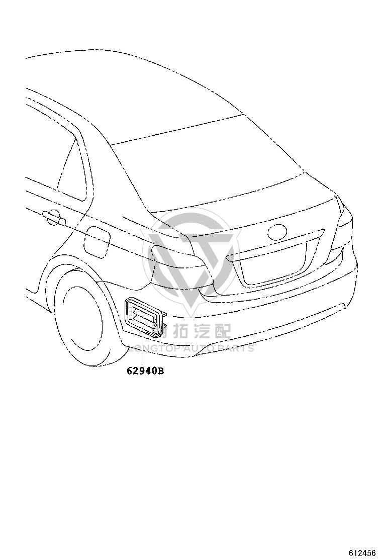 Rear bumper air vent (left) 62940-33070 for Toyota ALPHARD