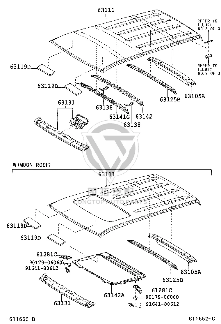 Roof Panel 63111-60500 for Toyota Land Cruiser Prado