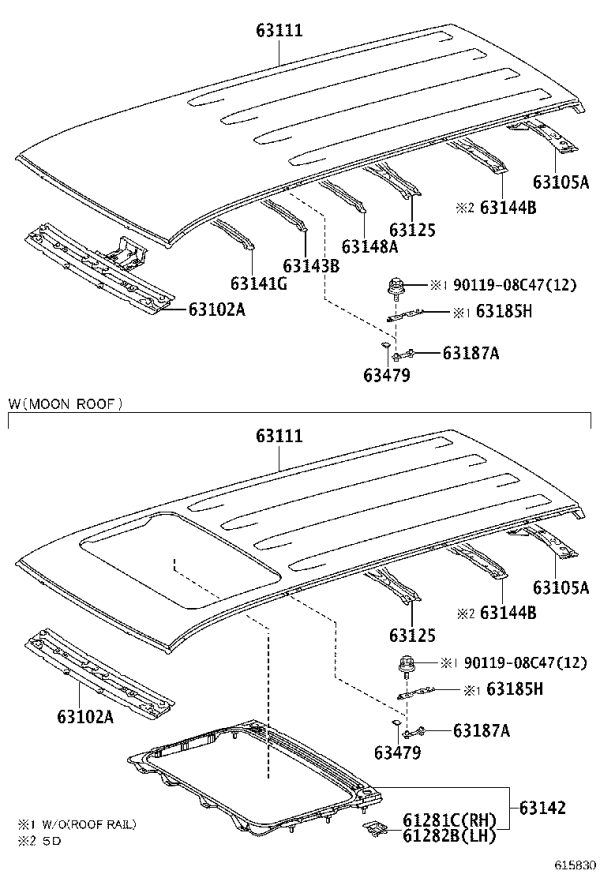 Roof Cross Member Front 63102-60141 for Toyota Land Cruiser Prado