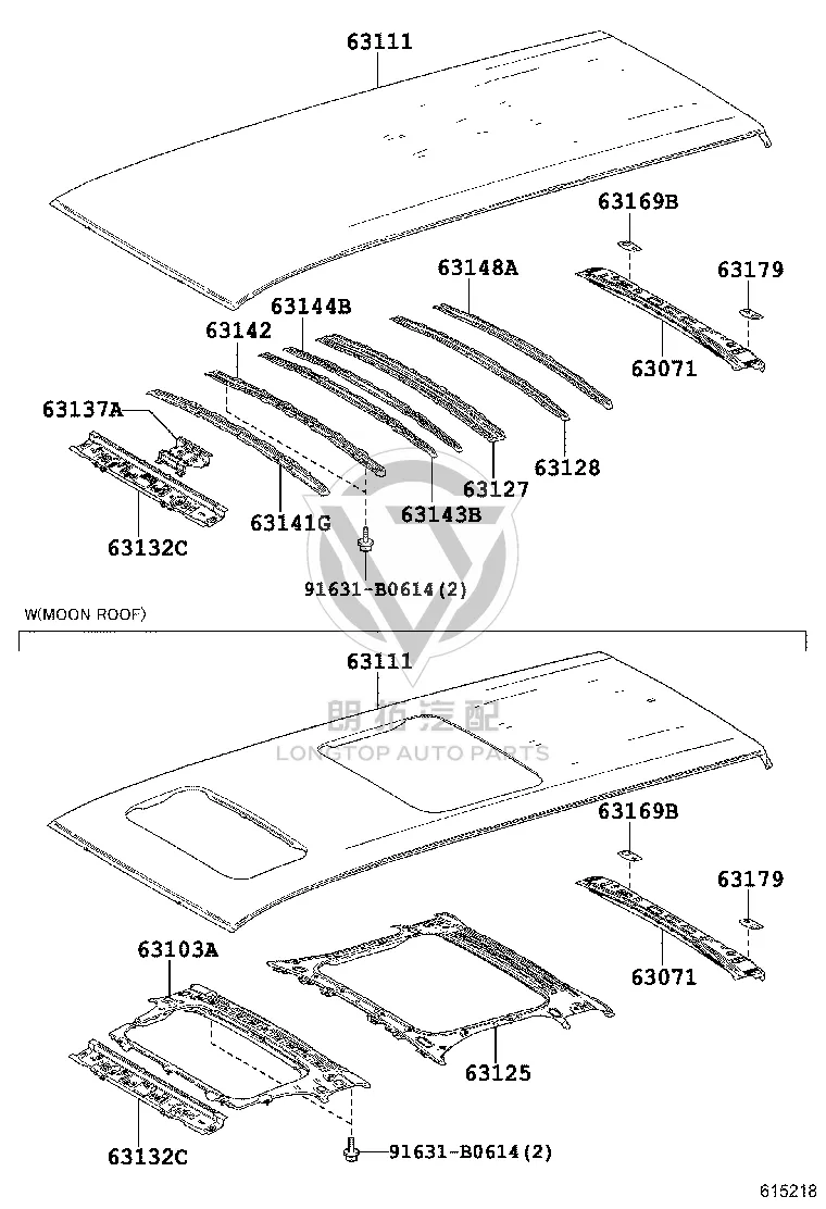 Outer Roof Panel 63111-58070 for Toyota Alphard