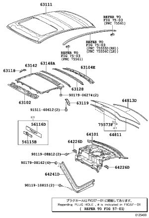 Center Roof Crossmember 63128-33010 for Lexus ES