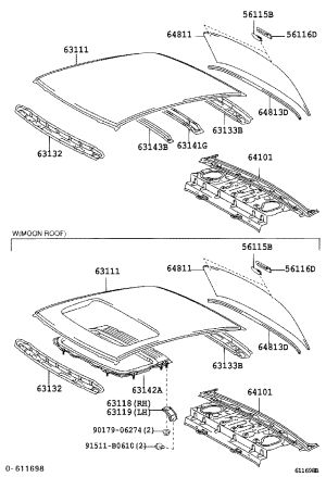 Front Roof Crossmember 63132-0D020 for Toyota Vios