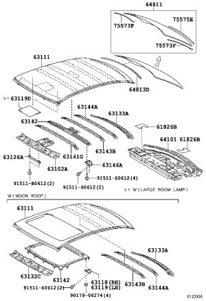 Roof Cross Member Rear 63133-0P010 for Toyota Reiz