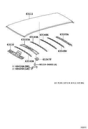 Center Roof Crossmember 63143-12130 for Toyota Corolla