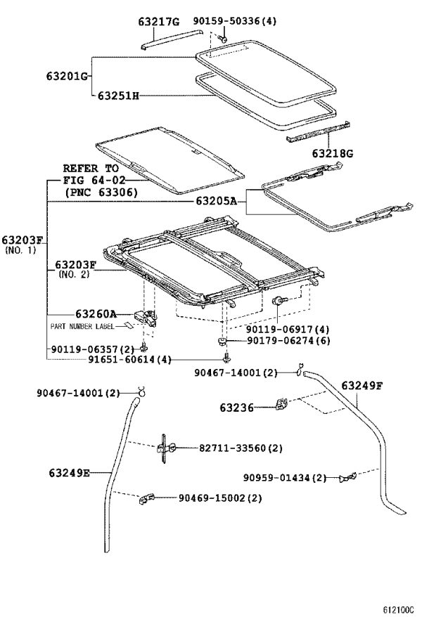 Sunroof Base 63200-33090A0 for Toyota Camry