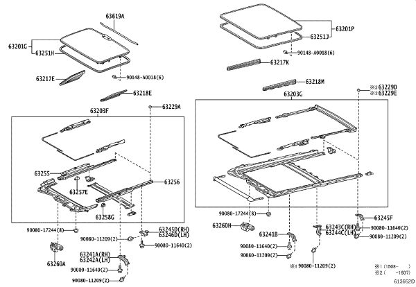 Skylight Glass 63201-08041 for Toyota Sienna