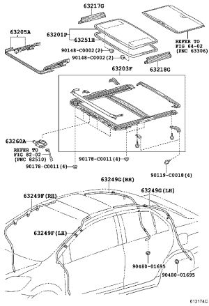 Sunroof Opening and Closing Cable 63205-0N010 for Toyota E’Z