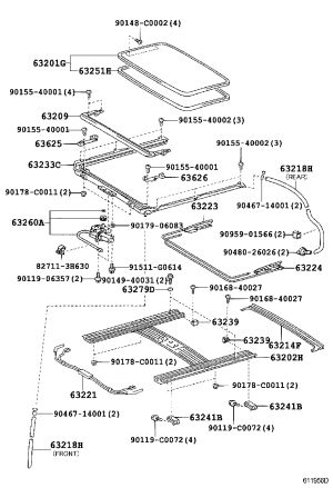 Sunroof Drain Hose 63249-12331 for Toyota Corolla