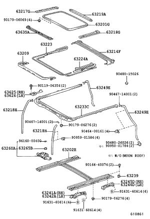 Sunroof Drain Hose (Left) 63249-53060 for Toyota ALTEZZA