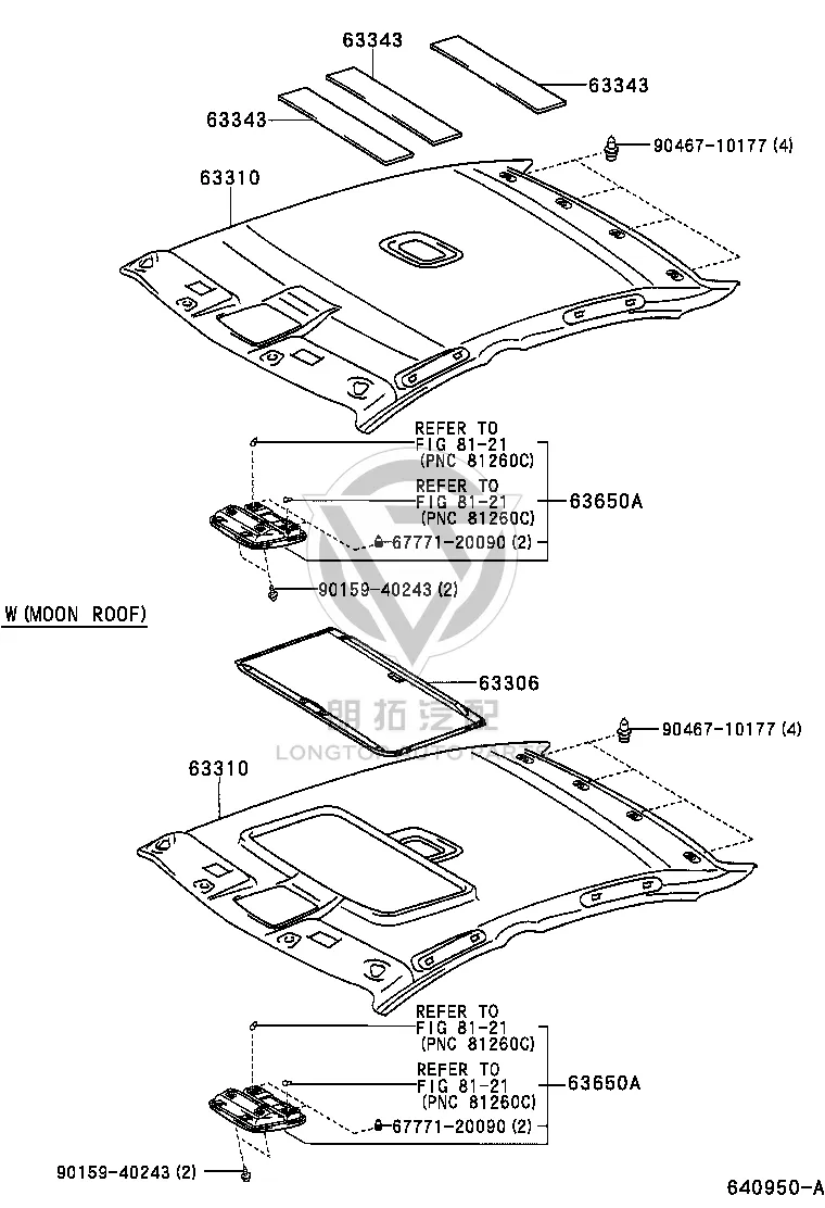 Sunroof Sunshade 63306-33080 for Toyota WINDOM