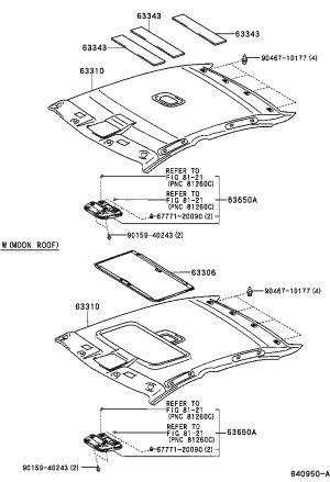 Roof Console 63650-33040 for Toyota WINDOM