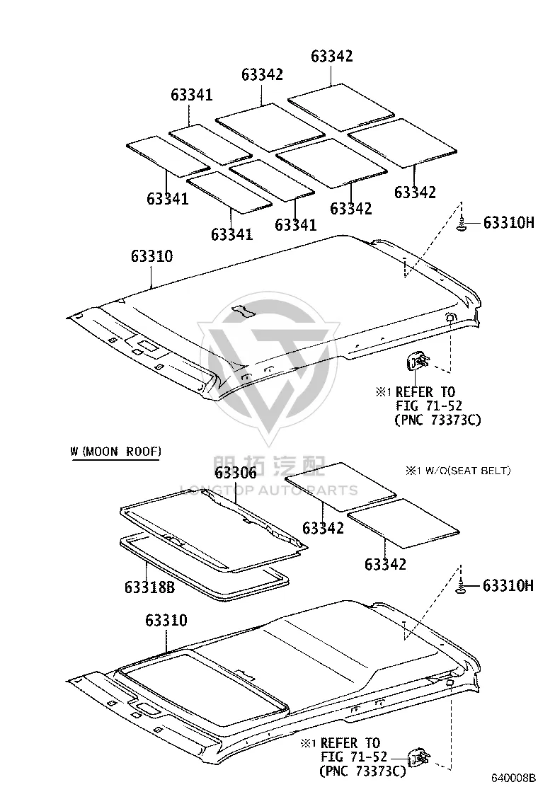 Sunroof Sunshade 63306-60080 for Toyota Land Cruiser