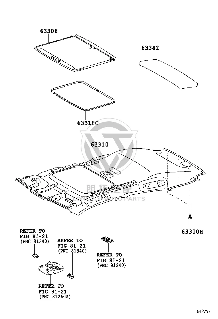 Sunroof Sunshade 63306-76010C1 for Lexus CT200H