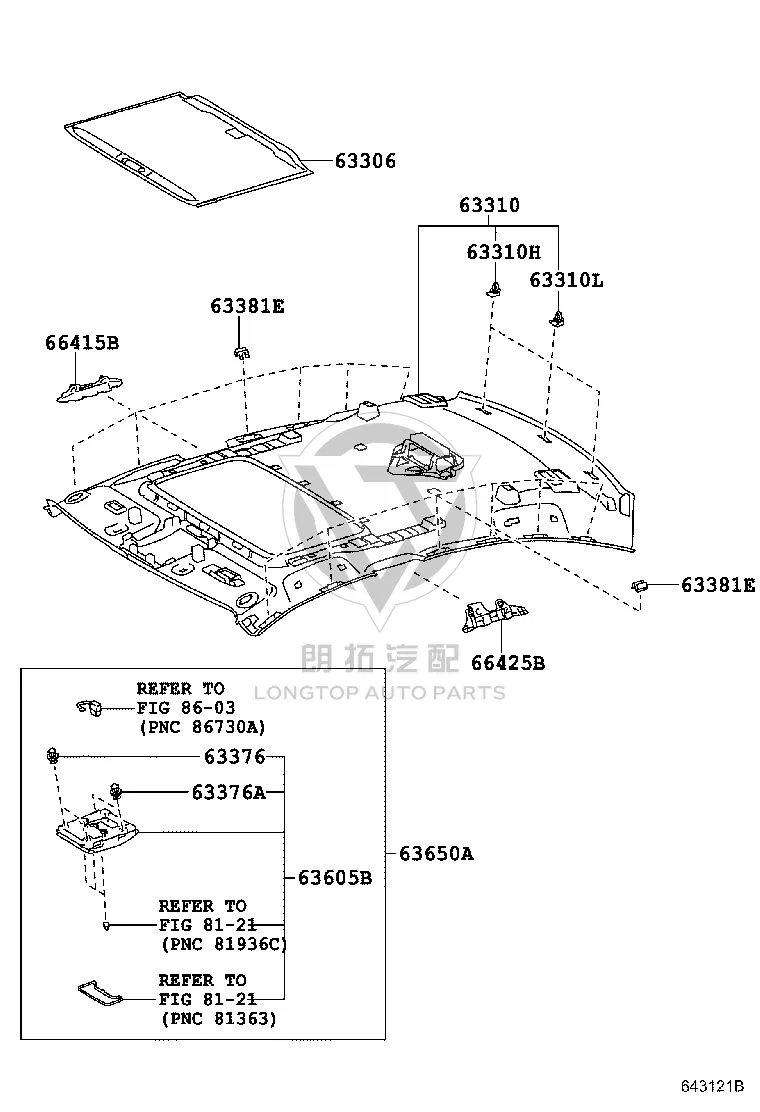 Roof Liner 63310-33730 for Lexus ES