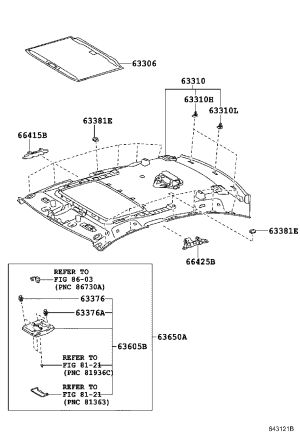 Roof Interior Lining 63310-33750-A0 for Lexus ES