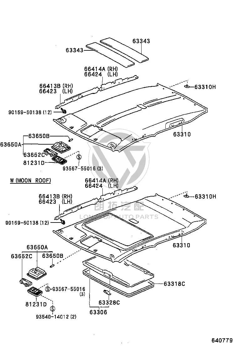 Roof Lining 63310-42160 for Toyota RAV4