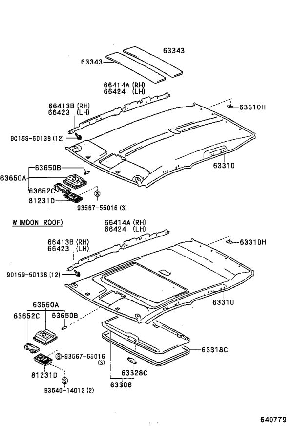 Roof Lining 63310-42160 for Toyota RAV4