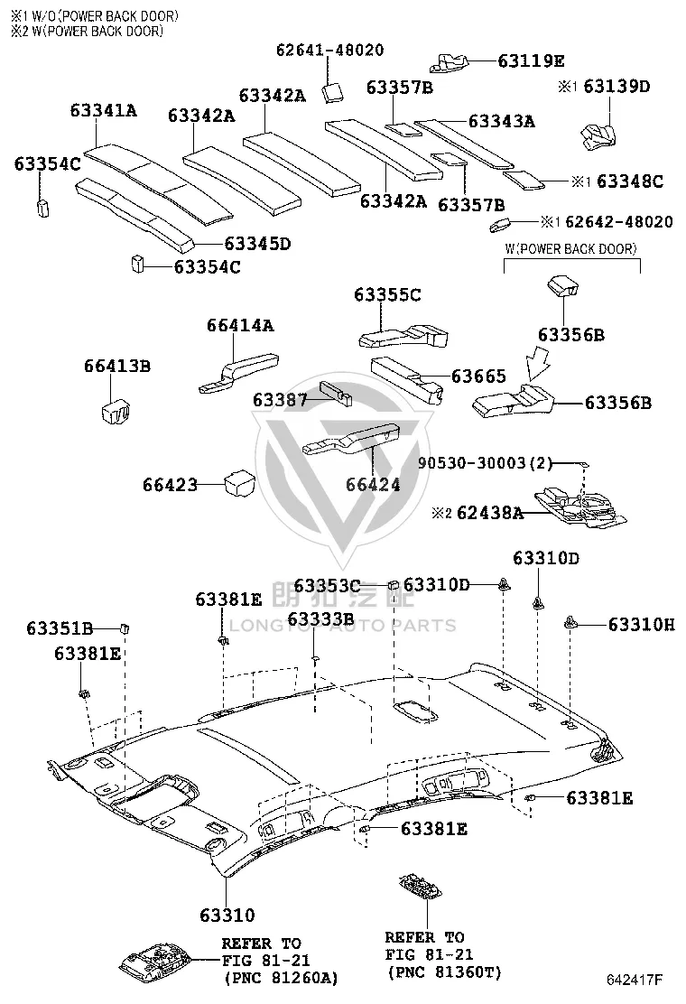 Roof Lining 63310-48450A1 for Lexus RX270