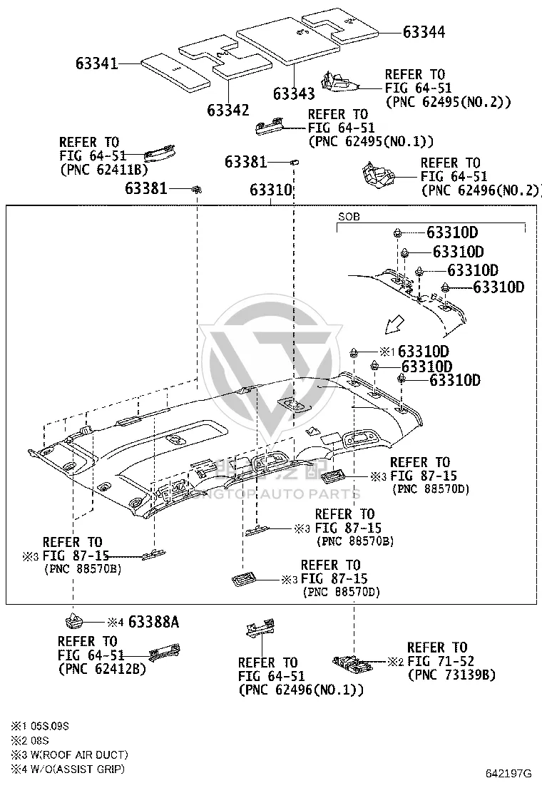 Roof lining 63310-60V80 for Toyota Land Cruiser