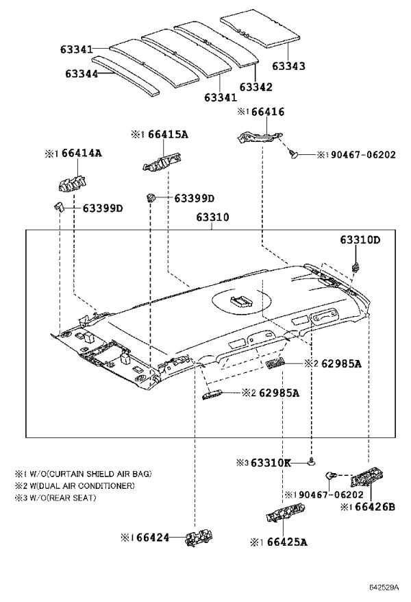 Roof lining 63310-60N60 for Toyota Land Cruiser Prado