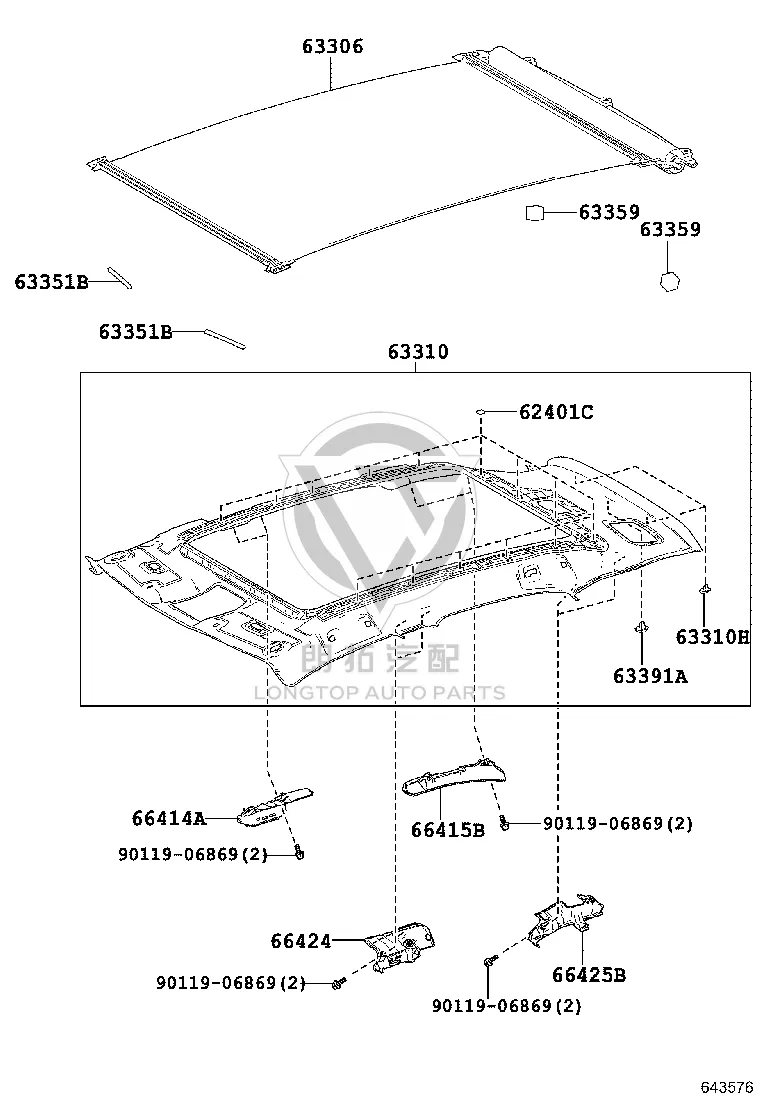 Roof Lining 63310-78170 for Lexus NX