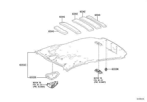 Roof lining 63310-F4021C1 for Toyota IZOA