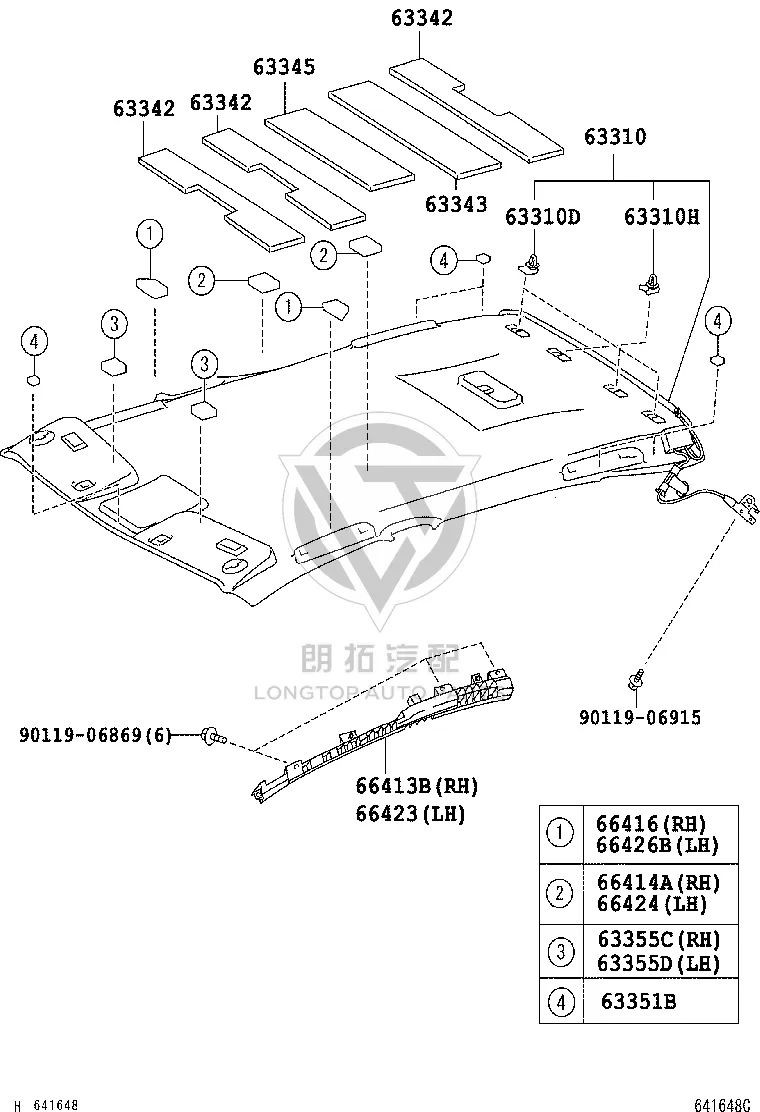 Roof lining 63311-0N011 for Toyota Crown