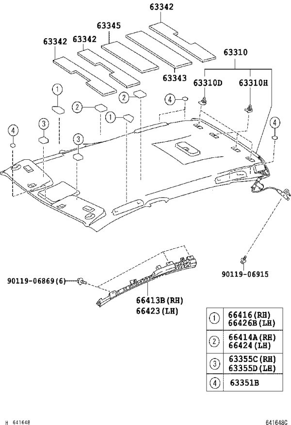 Roof lining 63311-0N011 for Toyota Crown