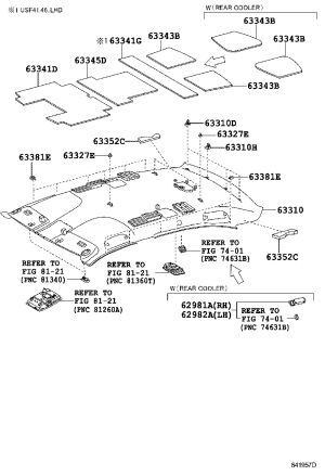 Roof Lining 63311-50800 for Lexus LS460