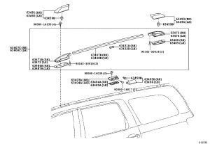 Right Center Roof Rack Leg Cover 63495-0C020 for Toyota Sequoia