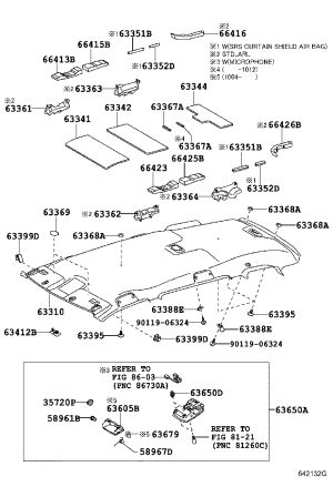Roof Console 63650-48181 for Toyota Highlander