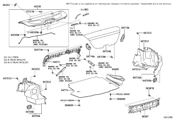 Cover for seat belt opening of glove box trim panel 64353-02030 for Toyota Corolla