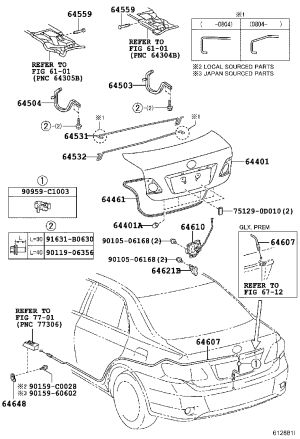 Tailgate Weatherstrip 64461-02120 for Toyota Corolla