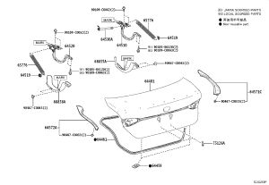Tail Cover 64401-07250 for Toyota Avalon