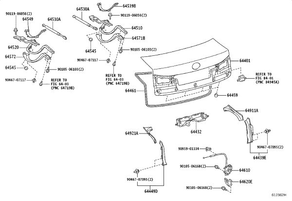 Tail Cover Sealing Strip 64461-53020 for Lexus IS F