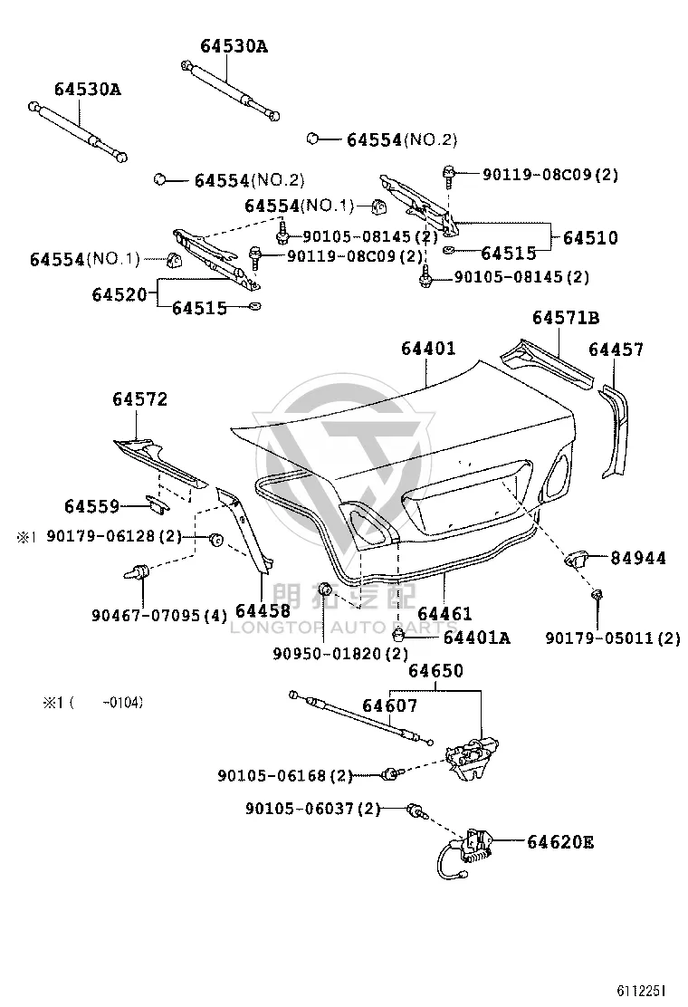 Tailgate Weatherstrip 64461-50032 for Toyota Celsior