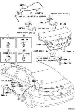 Tailgate Lock Mechanism 64600-06032 for Toyota Camry