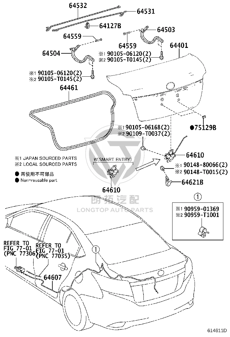 Pin 64559-12040 for Toyota Avensis
