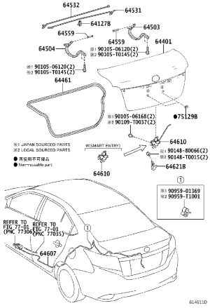 Pin 64559-12040 for Toyota Avensis
