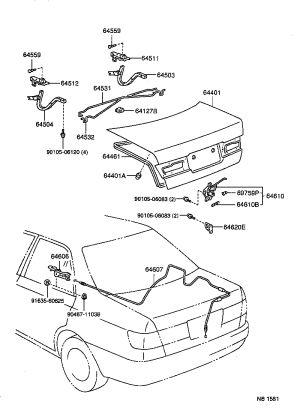 Trunk Door Hinge Pin 64559-32020 for Toyota Avensis