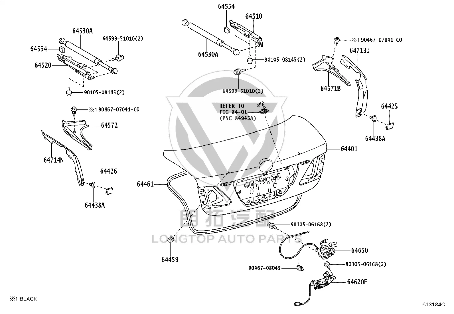 Rear Cover Lock Bolt 64620-50020 for Toyota Crown
