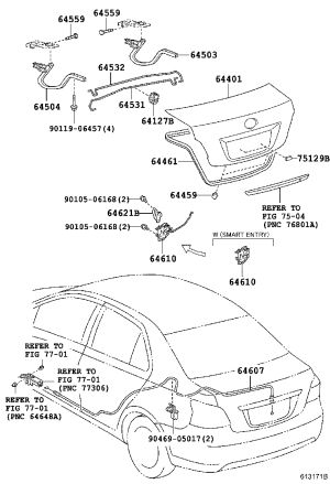 Tail Lid Lock Mechanism 64600-0P010 for Toyota VIOS