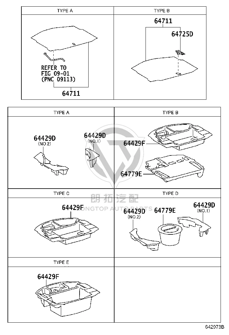 Trunk Carpet 64711-30711 for Lexus GS Series