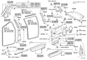 Floor panel left trim access hole cover 64735-28020 for Toyota Previa