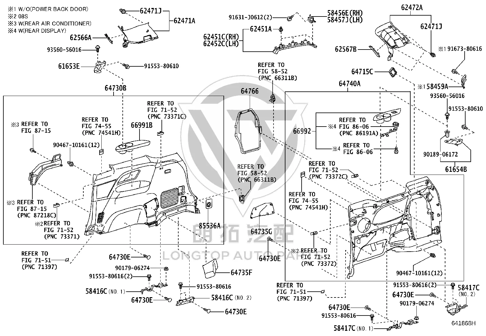 Side Trim Panel Jack Cover 64766-28090E0 for Toyota Previa