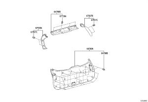 Tail cover interior trim panel (lower) 64780-0A150 for Toyota Corolla