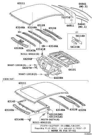 Rear Windshield 64801-30A50 for Lexus GS30