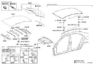 Rear Windshield Glass 64801-53090 for Lexus IS